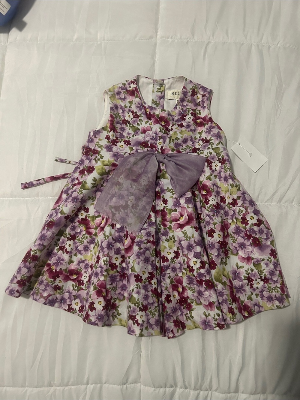 18m Helena & Harry Purple Floral Bow Party Dress
